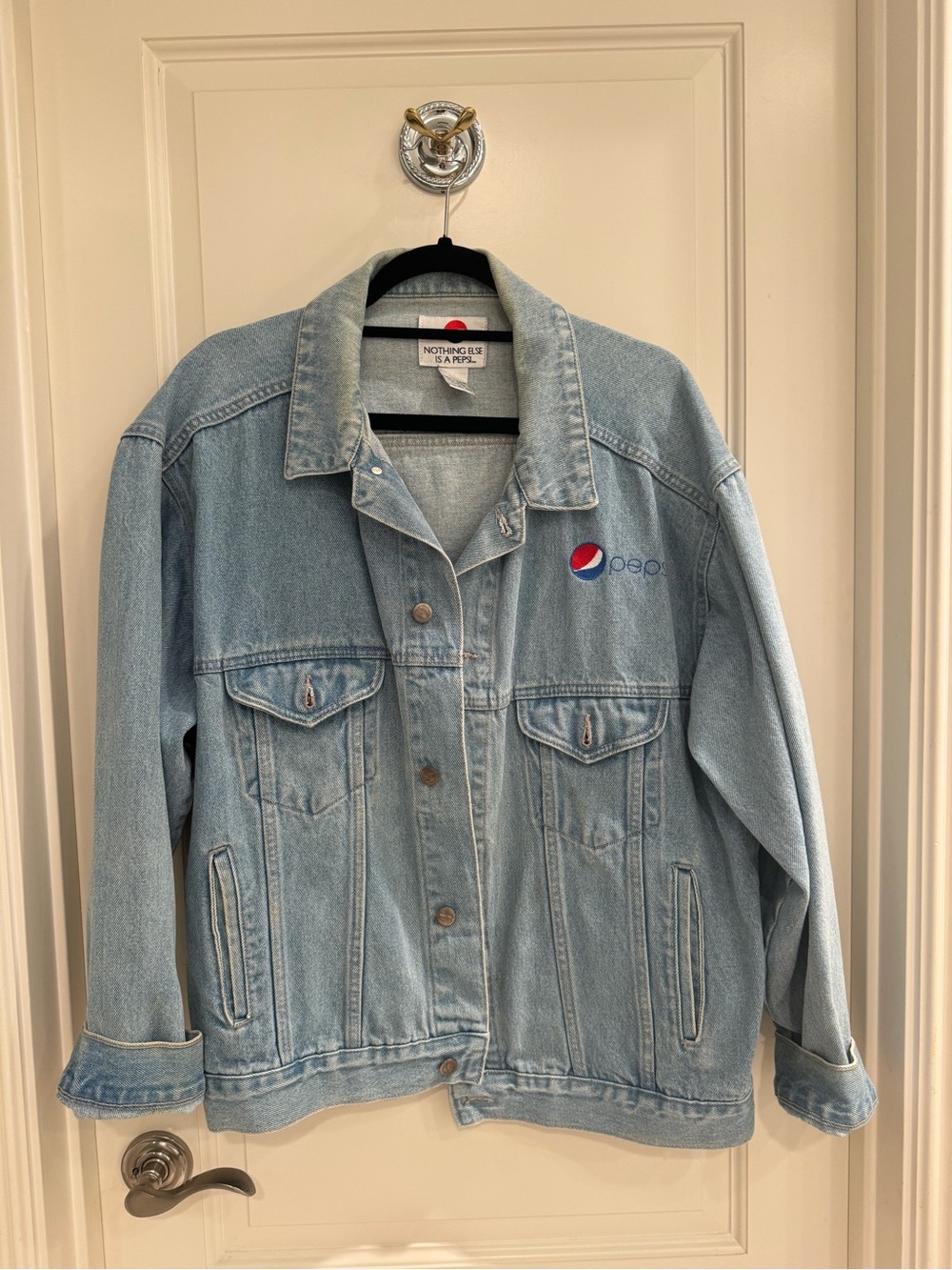 Vintage Pepsi Light Blue Denim Trucker Jacket